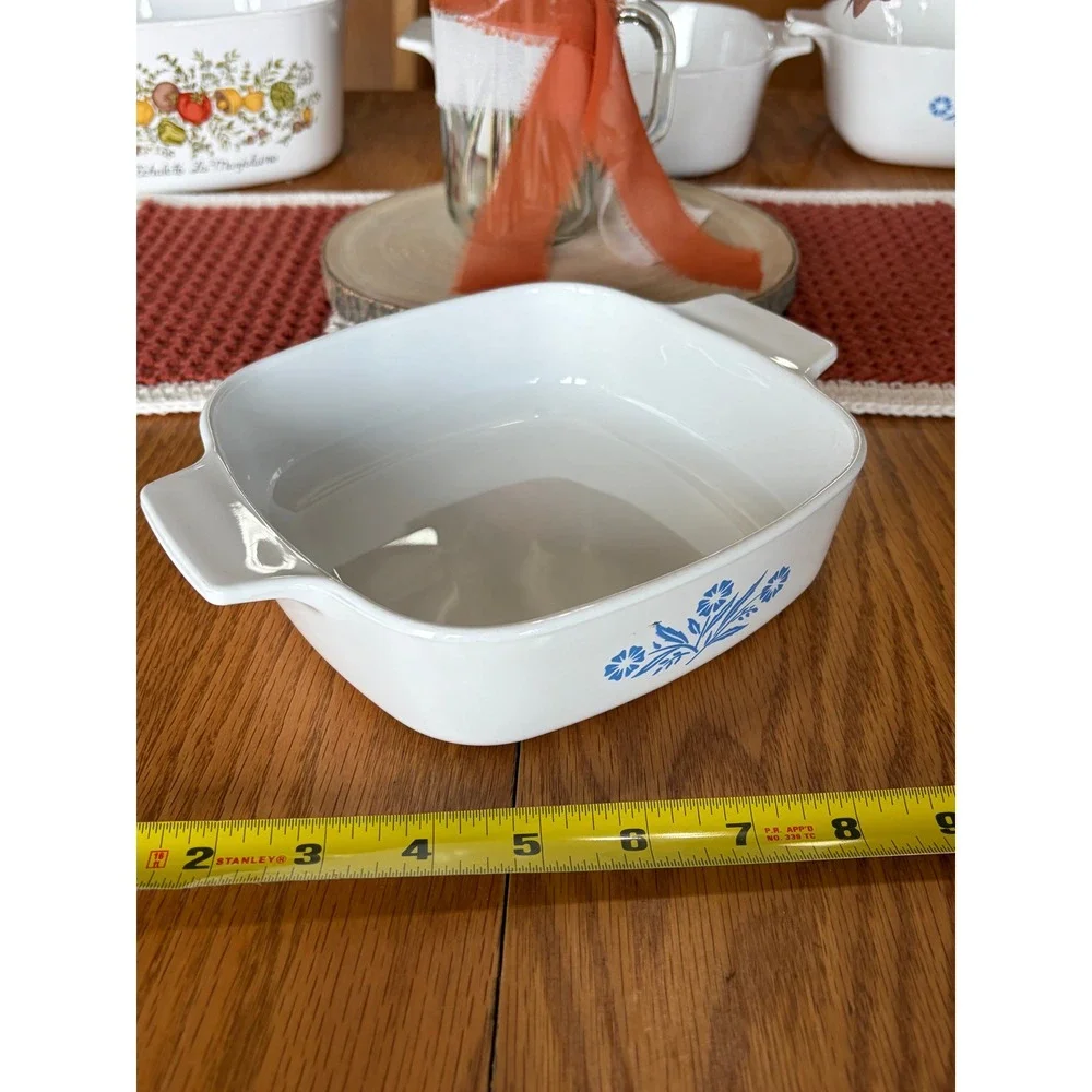 Corning Ware Blue Cornflower 1 Quart Square Casserole Dish A-1-B Vintage USA